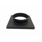 Adaptador preto de quadrado 30,5 x 30,5 cm para redondo 150 mm de diâmetro