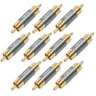 Adaptador RCA Togconn, acoplador duplo RCA banhado a ouro, pacote com 10
