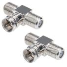 Adaptador RF divisor de cabo coaxial, pacote com 2 unidades F, tipo RG6, 3 vias