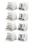 Adaptador Romeda, pacote com 8 plugues universais do Reino Unido/UE para EUA, branco