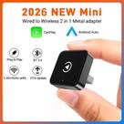 Adaptador sem fio CarPlay e Android Auto 2 em 1 Mini USB Plug & Play