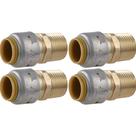 Adaptador SharkBite Max 1/2" MNPT para Push Connect, pacote com 4