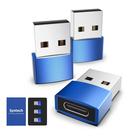 Adaptador Syntech USB-C fêmea para USB-A macho, kit com 3 unidades, azul