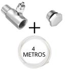 Adaptador T Conexão Filtro Purificador de Água com Tampão e Mangueira 4m
