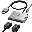 Adaptador THANDBLE DisplayPort para HDMI duplo 4K @60Hz Splitter