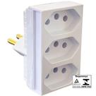 Adaptador Tomada 3 Saídas 20A Ilumi Padrão 2P+T Monobloco - Adaptador Tomada 3 Saídas 20A Ilumi Padrão 2P+T Monobloco -