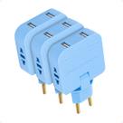 Adaptador Tomada Plug T Articulado 2 USB 16A 250v Kit 3 Und Adaptador Tomada Plug T Articulado 2 USB 16A 250v Kit 3 Und