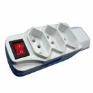Adaptador Universal - 4 Tomadas - 2 Pinos + Terra - Com interruptor - DNI 7013 - Key west