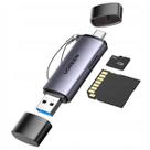 Adaptador usb 3.0/tipo c leitor de cartao micro sd/sd cinza cm185 ugreen 50706