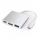 Adaptador USB 3 em 1 Multiporta com USB, HDMI e USB-C Cirilo Cabos