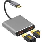 Adaptador Usb-C 3.1 para Hdmi Y Duplo, Hub Extensor 4K