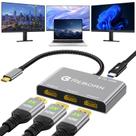 Adaptador USB C para 3 HDMI Reborn, divisor PD 4K60Hz 100W