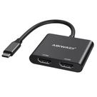 Adaptador USB C para HDMI duplo 4K @60Hz para Dell XPS 13/15, HP