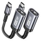 Adaptador USB C para HDMI JSAUX 4K tipo C Thunderbolt 3 cinza, pacote com 2