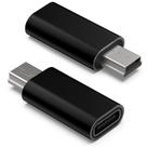 Adaptador USB C para Mini USB 2.0 HieBee Tipo C Feminino, pacote com 2