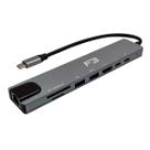 Adaptador USB-C para RJ45 - HUB 8 Portas - Gigabit - F3 JC-TYC-860