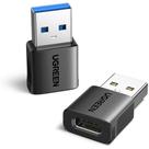 Adaptador USB C para USB A OTG de 10Gbps 3A 18W Pacote com 2 unidades Ugreen US701
