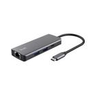 Adaptador USB-C Trust Dalyx MULT, USB 3.0, 6 Portas, 100W, 5 Gbps, Prata