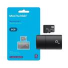 Adaptador USB + Cartão de Memória MicroSD 8GB Classe 4 Multilaser MC161