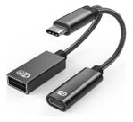 Adaptador Usb Otg Tipo C 60w Pd Cabo Telefone Cor Preto