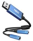 Adaptador USB para conector de áudio duplo de 3,5 mm MillSo Sapphire Blue Adaptador USB para conector de áudio duplo de 3,5 mm MillSo Sapphire Blue
