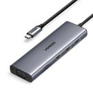 Adaptador usb tipo c 10 em 1 hdmi vga rj45 gigabit 3 usb-a leitor sd/tf p2 usb-c 100w cm498 - 15600