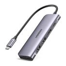 Adaptador usb tipo c 6 em 1 hdmi 2 usb-a 3.0 leitor sd/tf usb-c pd 100w - 70411
