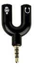 Adaptador Y P3 Macho para 2 Jack 2 Fone e Microfone