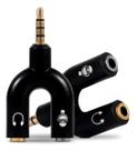 Adaptador Y Plug P2 X P3 Splitter Headset Fone Microfone Cor Preto Licyhome