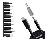 Adaptadores USB C para DC, kit de plugue de alimentação, cabo PD de 100 W, 10 unidades