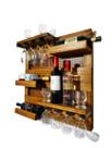 Adega Barzinho de Parede Whisky Vinhos Garrafas Taças Copos Bar Madeira