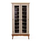Adega de Vinho de Madeira Antique Alta com 2 Portas de Vidro - 2073-V