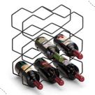 Adega De Vinho Suporte Para 9 Garrafas Black Aramada Suporte Mini Bar Reforçada Garrafeiro Empilhavel
