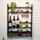 Adega decorativa, suporte de garrafas de vinho com porta-rolhas