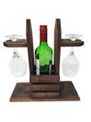 Adega Em Madeira Rústica Com Porta Taças De Vinho Decorativo