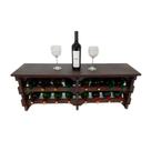 Adega Vinho Madeira 16 Garrafas Tipo Mesa Cor Imbuia C08 Cevey Adegas e Artesanatos