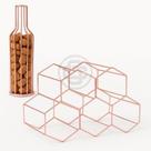 Adega Vinho Porta Rolha Aramado Empilhável A Solução Perfeita Para Guardar Seus Vinhos com Charme KIT ROSE GOLD