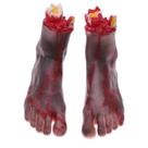 Adereços Toyvian para pés cortados de Halloween, 1 par de adereços Black Bloody