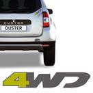 Adesivo 4wd Duster Renault 2018 2019 2020 Emblema Traseiro