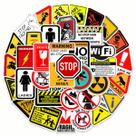 Adesivo Anime Warning Sign Vinyl Cartoon Anime 50 unidades