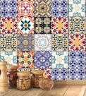 Adesivo Azulejo Coloridos Lavável Português