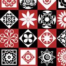 Adesivo Azulejo Grego Vermelho Lavável Mandala Para Cozinha