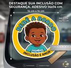 Adesivo Bebê A Bordo Inclusão É Amor 14x14cm Carro cor:Azul Adesivo Bebê A Bordo Inclusão É Amor 14x14cm Carro cor:Azul