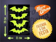 Adesivo Brilha No Escuro - 4 Morcegos Halloween Novo