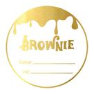 Adesivo "Brownie Wonka" - Ref.2007 - Hot Stamping - Dourado - 50 unidades - Stickr - Rizzo