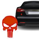 Adesivo Caveira Just Vermelho Resinado Carro Moto Vidro