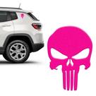 Adesivo Caveira O Justiceiro Rosa Refletivo Emblema Resinado