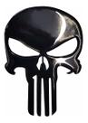 Adesivo Caveira-Skull Justiceiro Moto Preta Com Fundo Branco