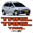 Adesivo Compatível Fiesta Trail 2005/ Laranja + Emblema Flex Adesivo Compatível Fiesta Trail 2005/ Laranja + Emblema Flex