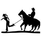 Adesivo Cowboy Laçando Cowgirl SV2005 - Preto